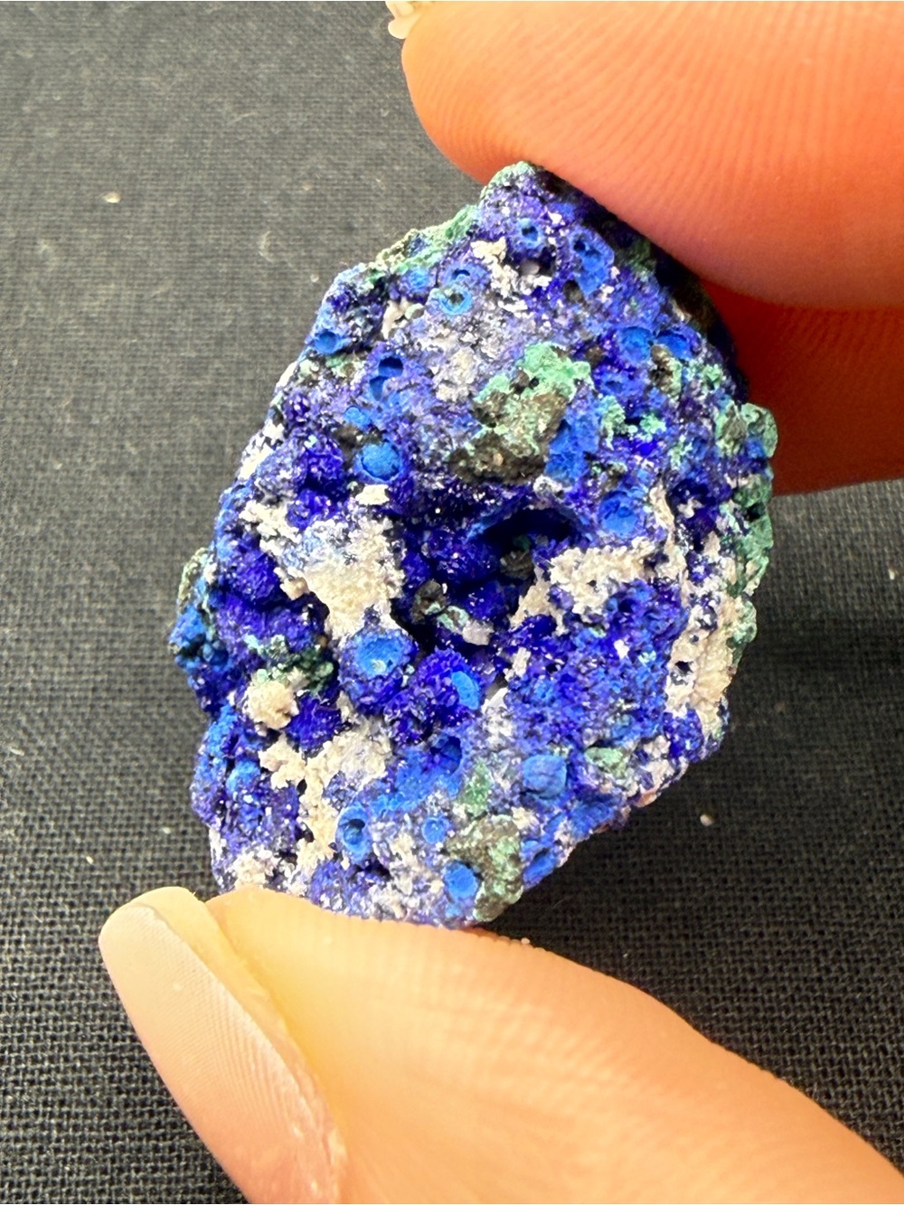 Sparkly, Raw Azurite & Malachite Cluster